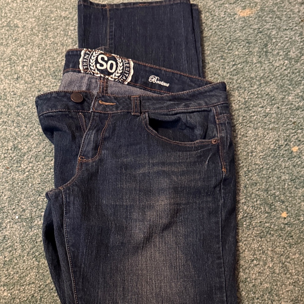 SO Ladies  Deep Indigo Bootcut Jeans size 13 Like new